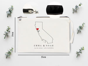 Wedding Clutch, 10"W x 7"H France Custom Wedding Clutch Bag, Italy Bridesmaid Gift, Personalized Wedding - Pamusan.com