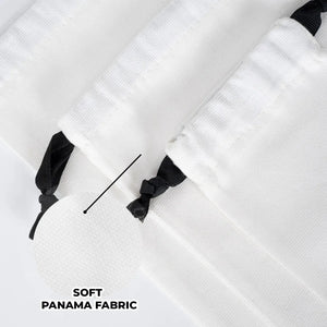White Canvas Drawstring Bag – Black Cord - 6" × 8" (15 × 20 cm) – 10 oz - Pamusan.com
