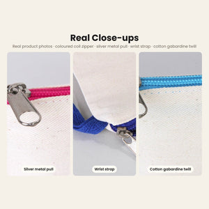 Pochette de Noël à dragonne – wristlet zippé 21 × 15 cm, 6 couleurs de zip, 9 motifs Noël & Nouvel An 2027 – coton gabardine - Pamusan.fr