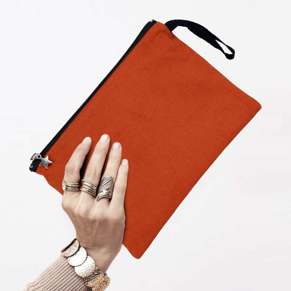 Zippered Clutch Bag – Terracotta – 10" × 7" (25 × 18 cm) - 10 oz - Pamusan.com