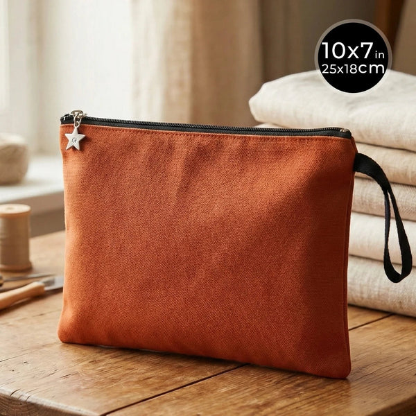 Zippered Clutch Bag – Terracotta – 10" × 7" (25 × 18 cm) - 10 oz - Pamusan.com